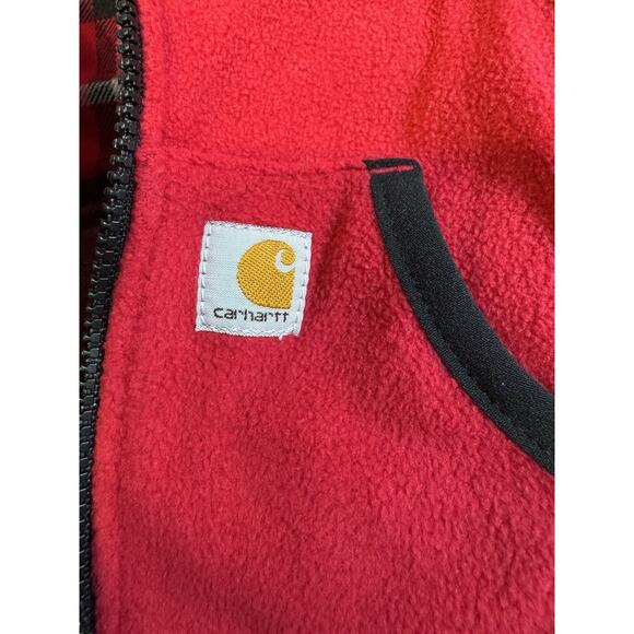 Carhartt Girls 3 Piece Corduroy Black Pants Pink Vest Flannel Plaid Top 3 Months - Picture 4 of 6